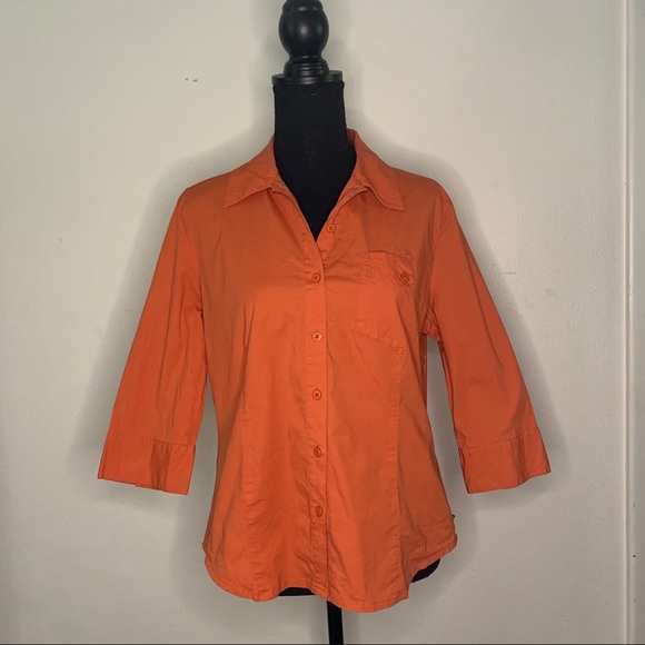 Harley Davidson Orange Button Down SIZE L - Picture 3 of 8